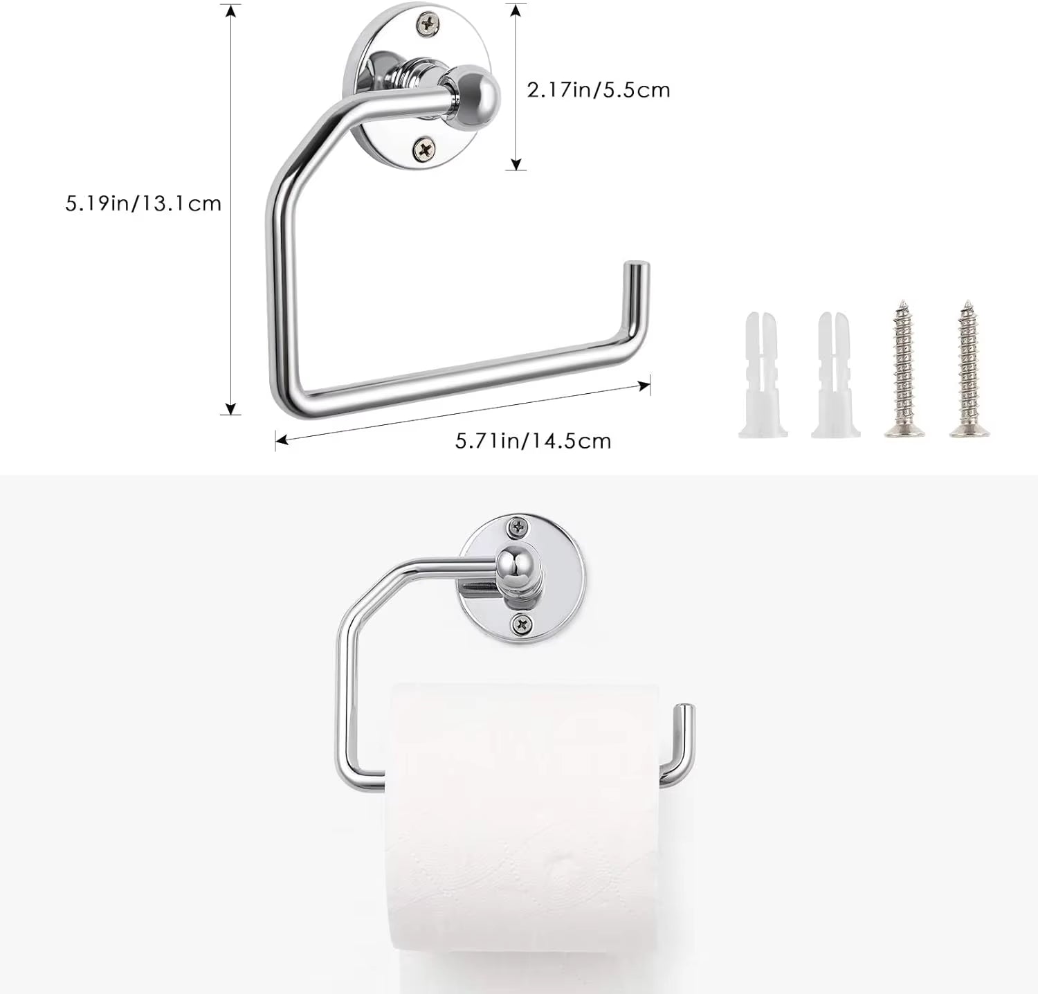 Bathroom Hardware Set, 4-Piece Polished Chrome Plated Bathroom Accessory Set