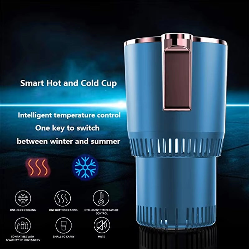 12V Warmer Cooler Smart Cooling & Heating Car Cup 2-In-1 Temperature Display Cup Holder for Water Coffee Beverage for Car