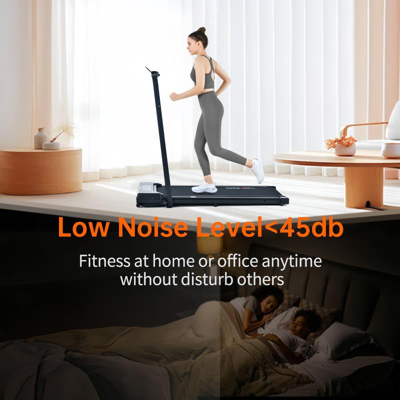 6.2 Mph Foldable Walkable Treadmill with Handle, Ideal for Shaping the Perfect Body and Exercising,Suitable for Home and Office, Remote Control Exercise Equipment