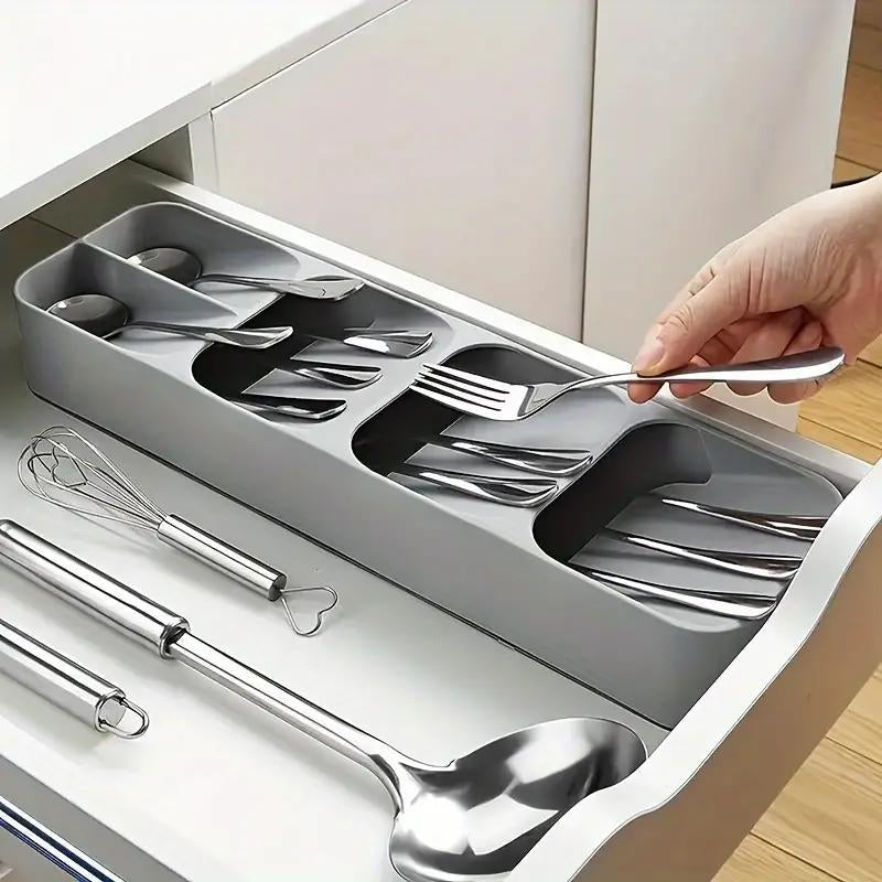 Kitchen Utensil Storage Holder, 1 Count Multifunctional Cutlery Storage Box, Cutlery Divider Storage Box, Kitchen Accessories