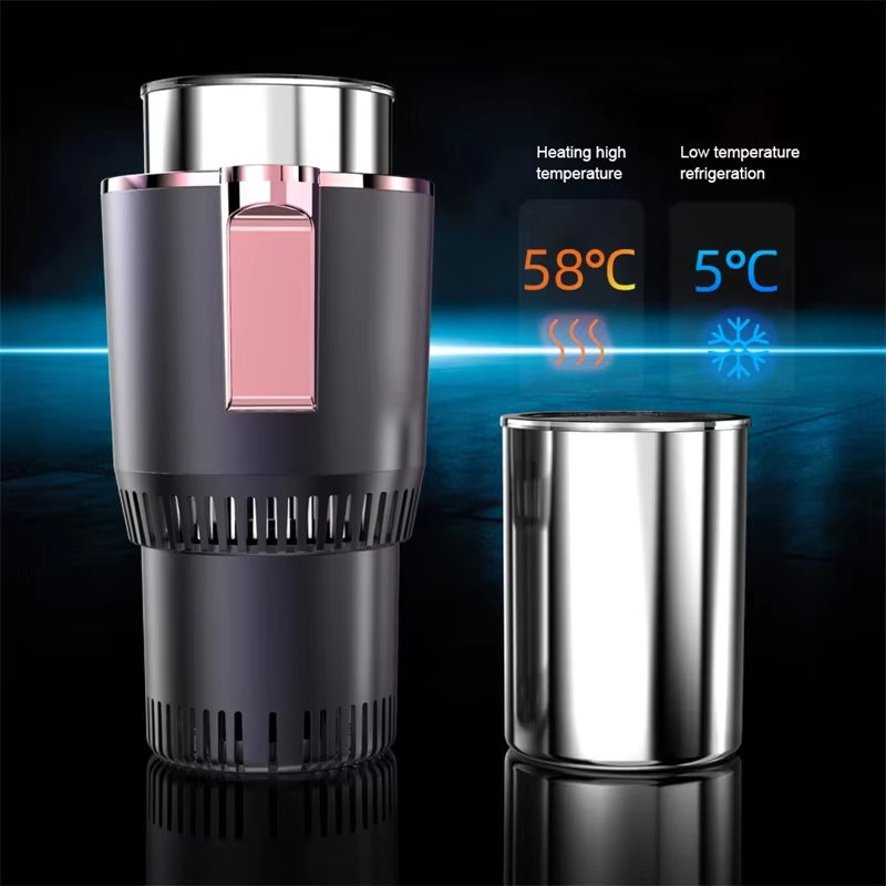 12V Warmer Cooler Smart Cooling & Heating Car Cup 2-In-1 Temperature Display Cup Holder for Water Coffee Beverage for Car