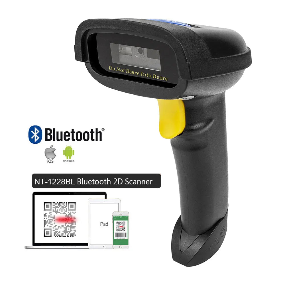 NT-1698W Handheld Wirelress Barcode Scanner and NT-1228BL Bluetooth 1D/2D QR Bar Code Reader PDF417 for IOS Android IPAD