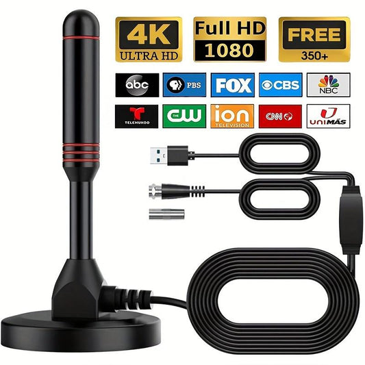 5600 Miles Long Range Digital TV Antenna-Amplified HD Digital TV Reception for Smart & Traditional Tvs - Ultra-Compact, Magnetic Base, Supports 4K, 1080P & Fire TV 2025 Enhanced Upgrade