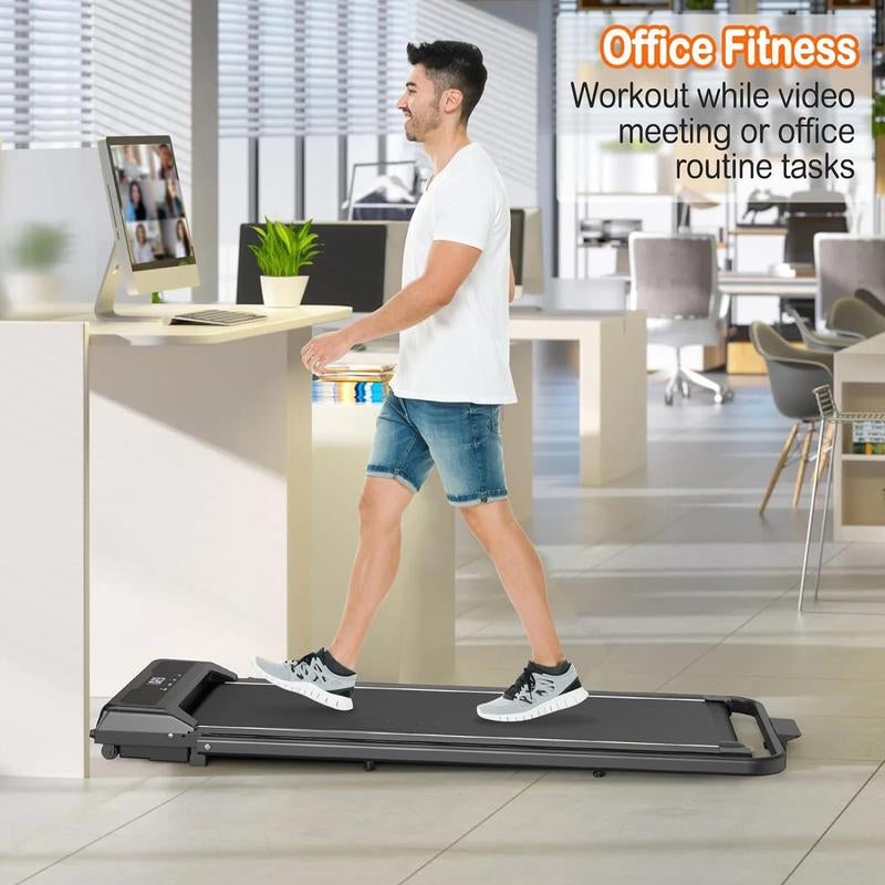 6.2 Mph Foldable Walkable Treadmill with Handle, Ideal for Shaping the Perfect Body and Exercising,Suitable for Home and Office, Remote Control Exercise Equipment