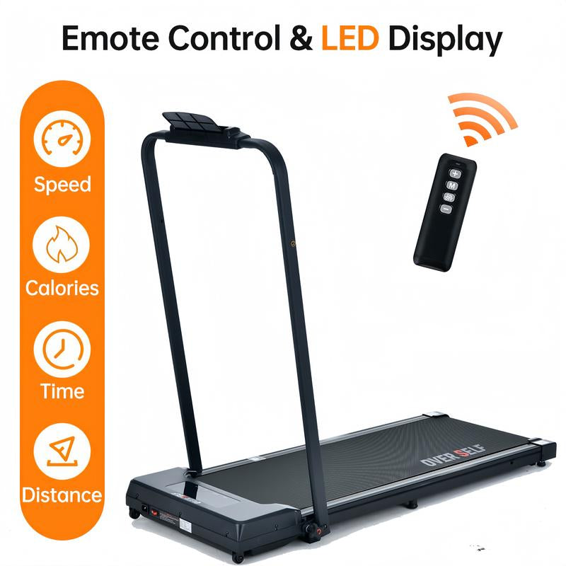 6.2 Mph Foldable Walkable Treadmill with Handle, Ideal for Shaping the Perfect Body and Exercising,Suitable for Home and Office, Remote Control Exercise Equipment