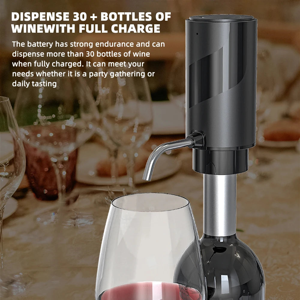 Automatic Wine Aerator Dispenser Rechargeable One Touch Electric Wine Decanter Liquor Dispenser Set Bar Party Wine Accessories