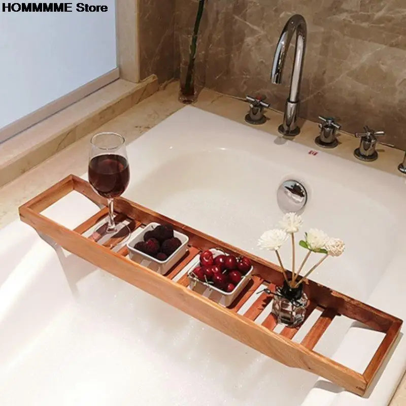 1PC Bamboo Extension Antiskid Bathroom Multi Function Bathtub Shelf Toilet Spa Bath Shelf Bathtub Tray Bathtub Accessories