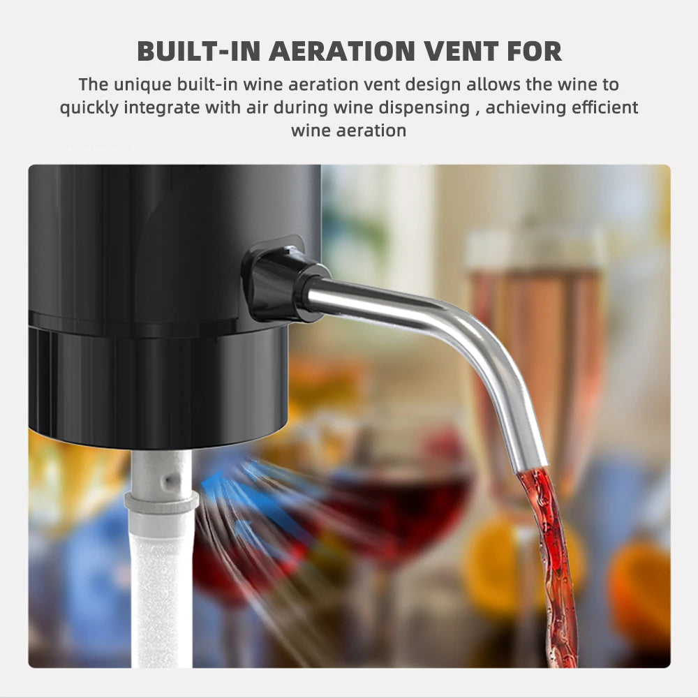 Automatic Wine Aerator Dispenser Rechargeable One Touch Electric Wine Decanter Liquor Dispenser Set Bar Party Wine Accessories