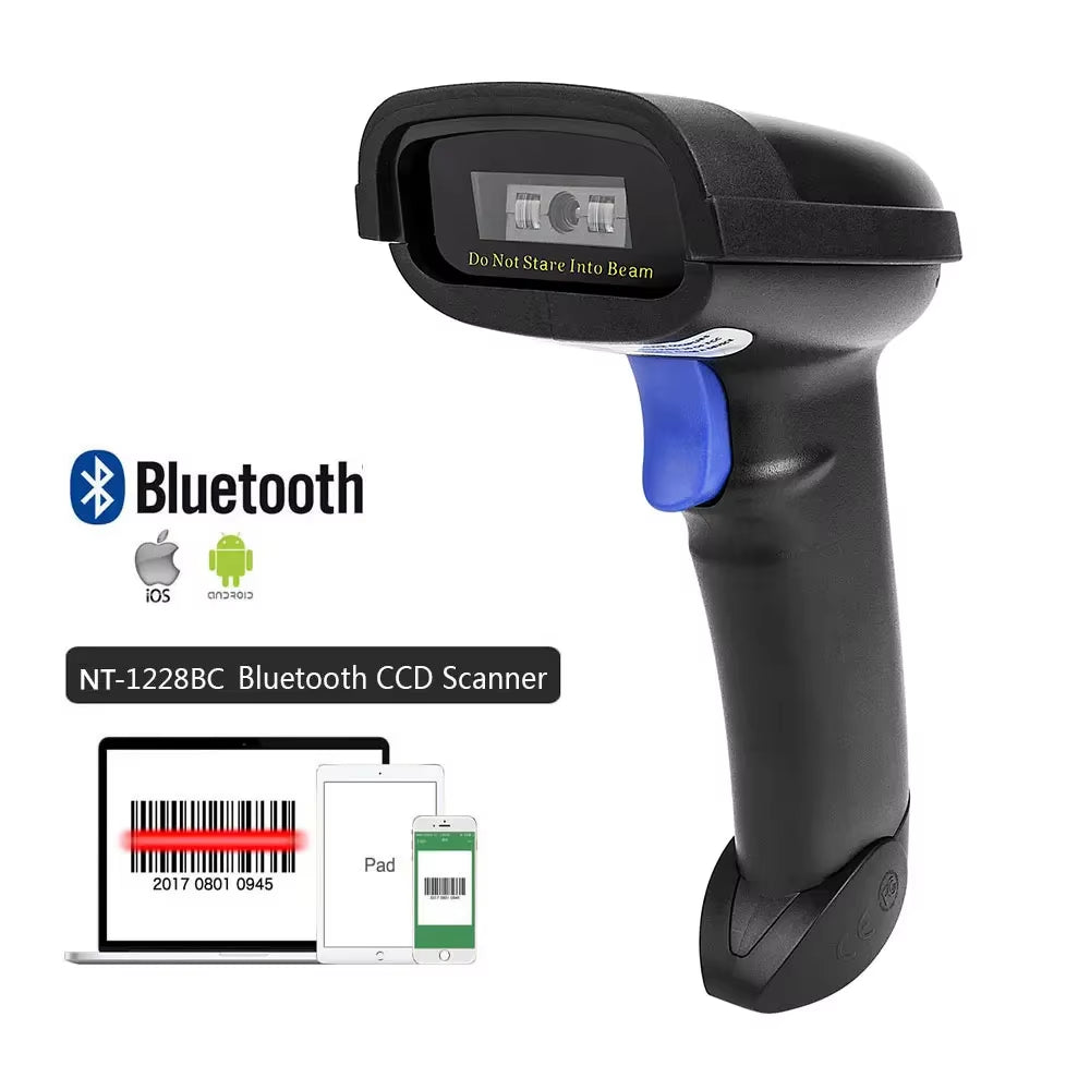 NT-1698W Handheld Wirelress Barcode Scanner and NT-1228BL Bluetooth 1D/2D QR Bar Code Reader PDF417 for IOS Android IPAD