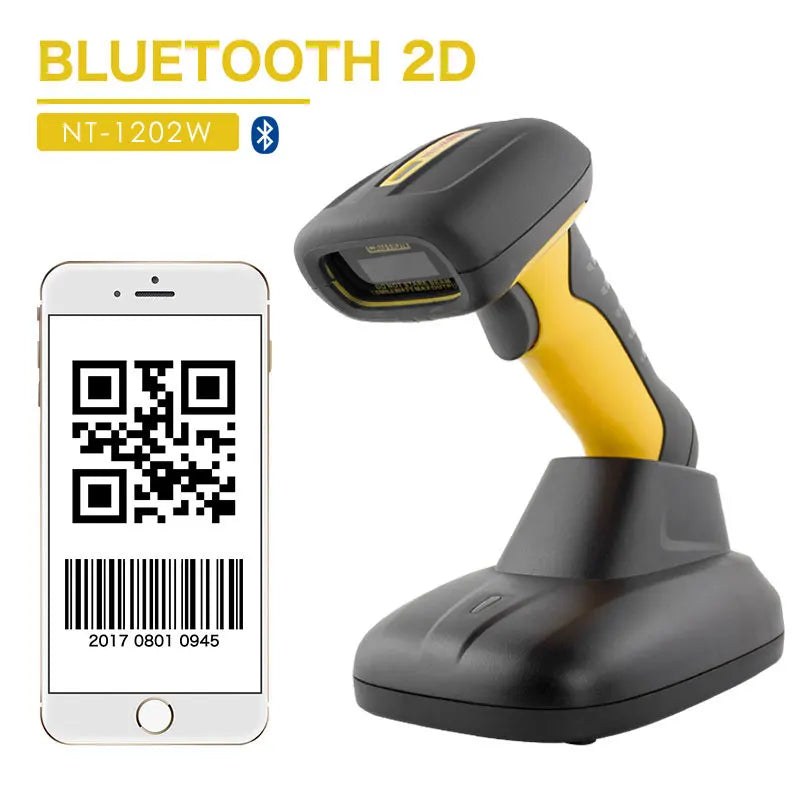 NT-1698W Handheld Wirelress Barcode Scanner and NT-1228BL Bluetooth 1D/2D QR Bar Code Reader PDF417 for IOS Android IPAD