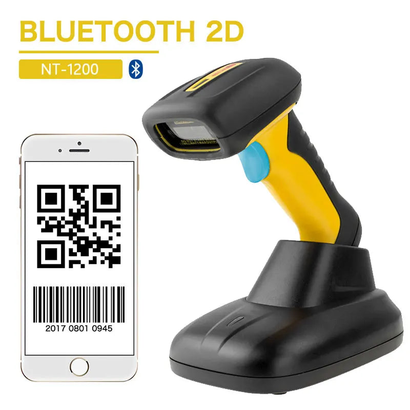 NT-1698W Handheld Wirelress Barcode Scanner and NT-1228BL Bluetooth 1D/2D QR Bar Code Reader PDF417 for IOS Android IPAD