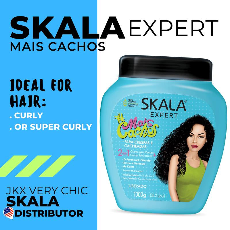 SKALA Hair Care Set: Expert Mais Cachos 2-In-1 + Brasil Passion Fruit & Pataua Oil - Each Bottle 1000G-35.27 Oz (Pack of 2) 100% VEGAN Conditioner and Leave in Conditioner Haircare