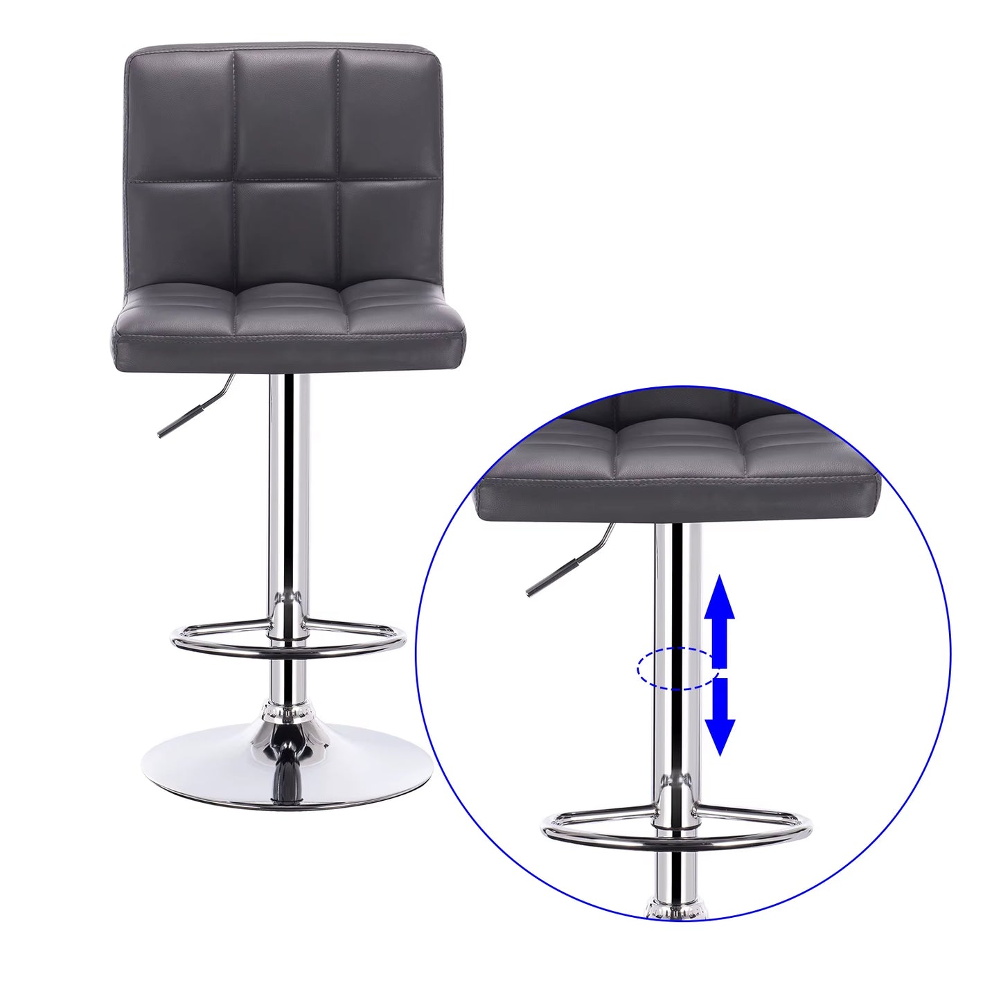 1PC Modern Pub Kitchen Counter Designer Bar Stools Swivel Barstool with Back Adjustable Height Bar Chair Home